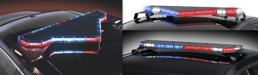 Emergency vehicle lights, police car, safety, law enforcement, flashing lights.